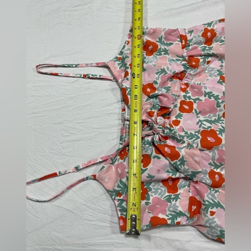 Free Assembly floral print women’s Tank top with tie front. Women’s size M - Picture 14 of 14